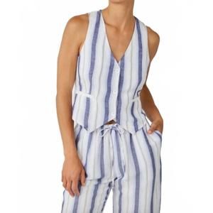 NEW BELLA DAHL cinch back vest in coastal ombre stripe